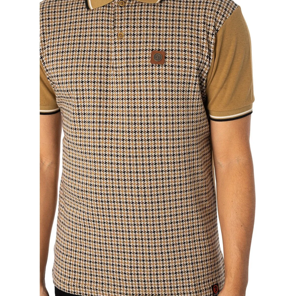Polo Con Paneles De Pata De Gallo En Jacquard
