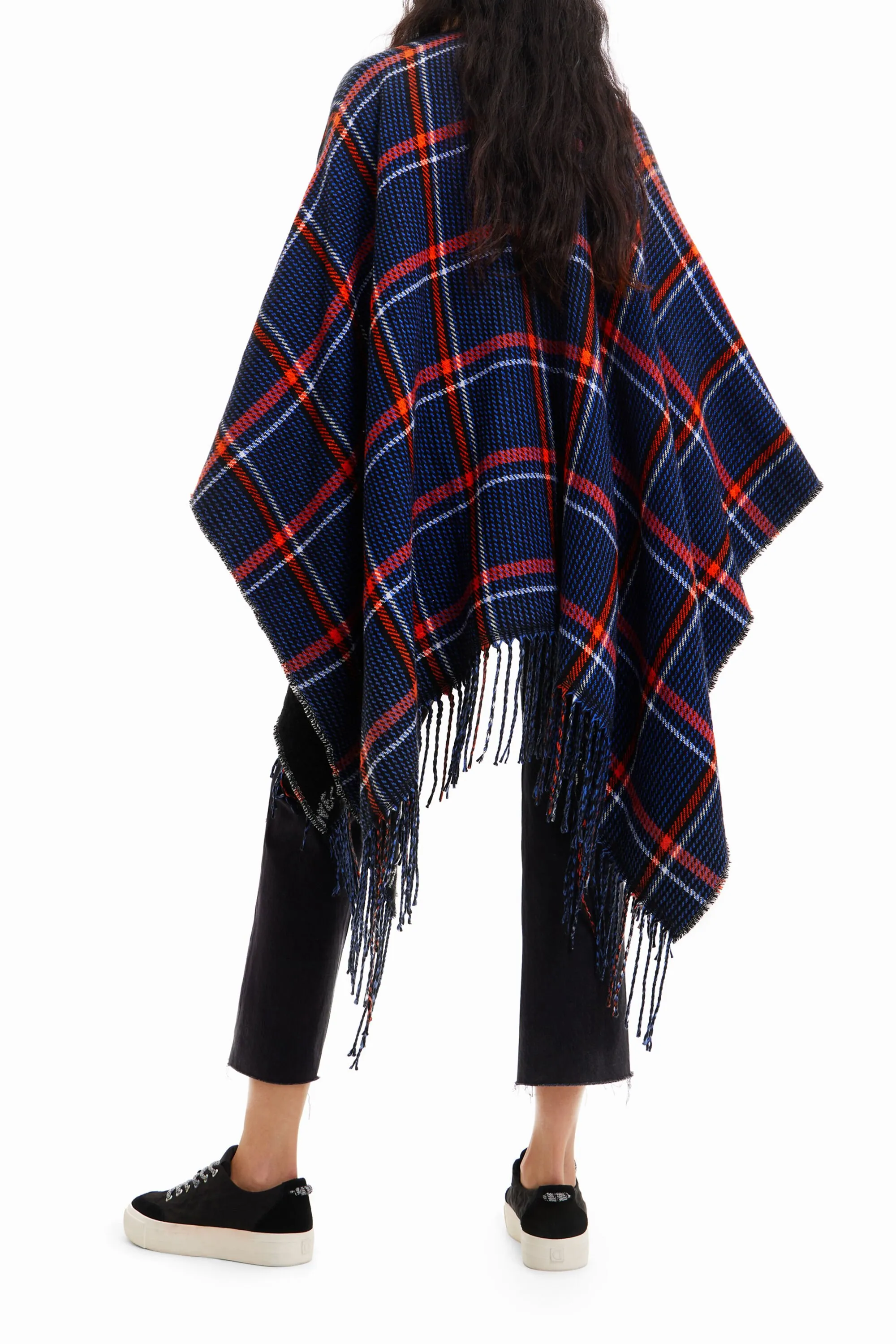 Poncho reversible cuadros