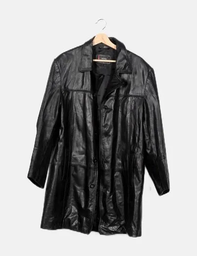 Redskins Gabardina piel negra