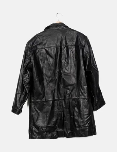Redskins Gabardina piel negra