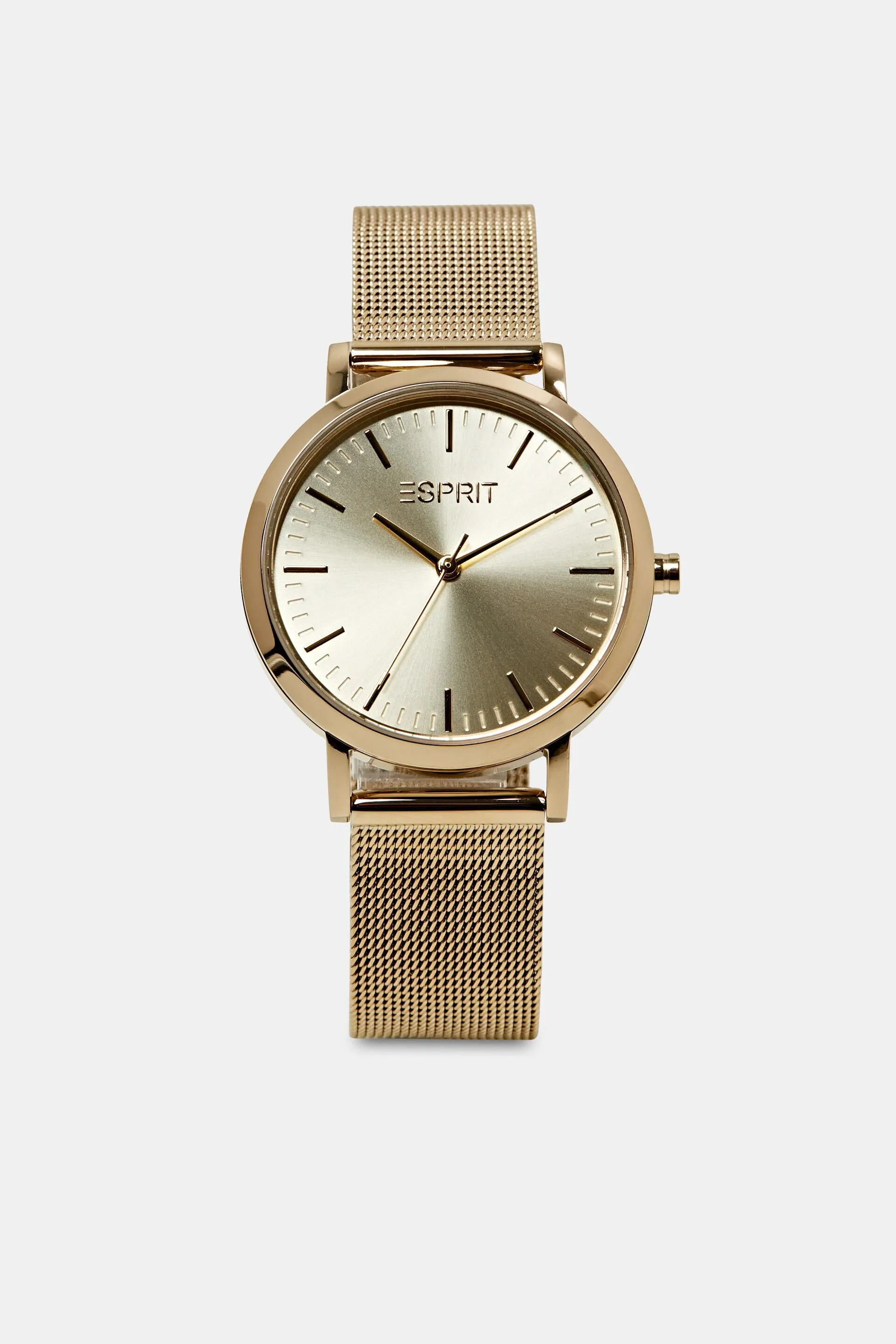 Reloj con correa de malla de acero inoxidable