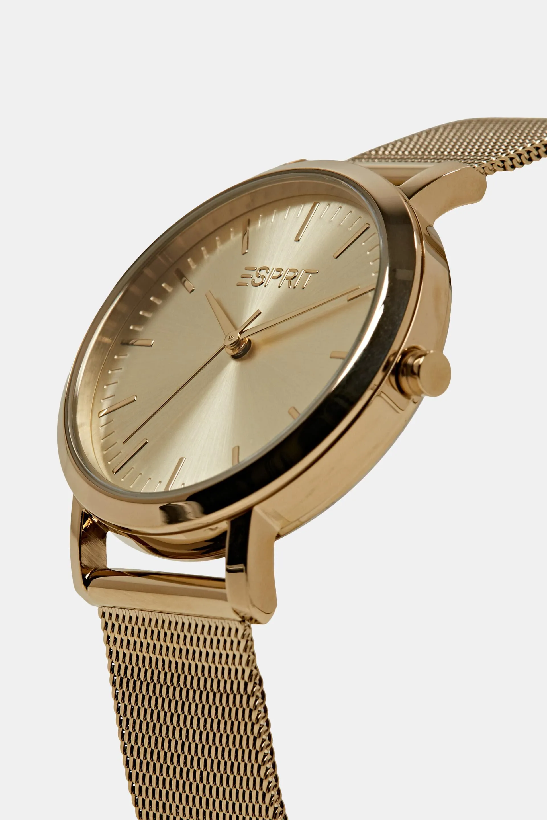Reloj con correa de malla de acero inoxidable