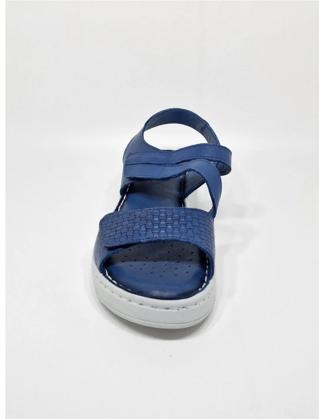 SANDALIA DE MUJER TREINTAS EN AZUL MARINO L1010