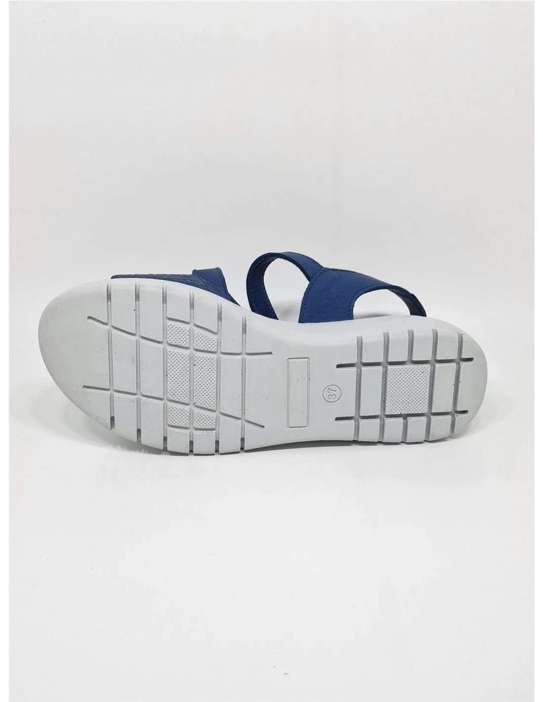 SANDALIA DE MUJER TREINTAS EN AZUL MARINO L1010