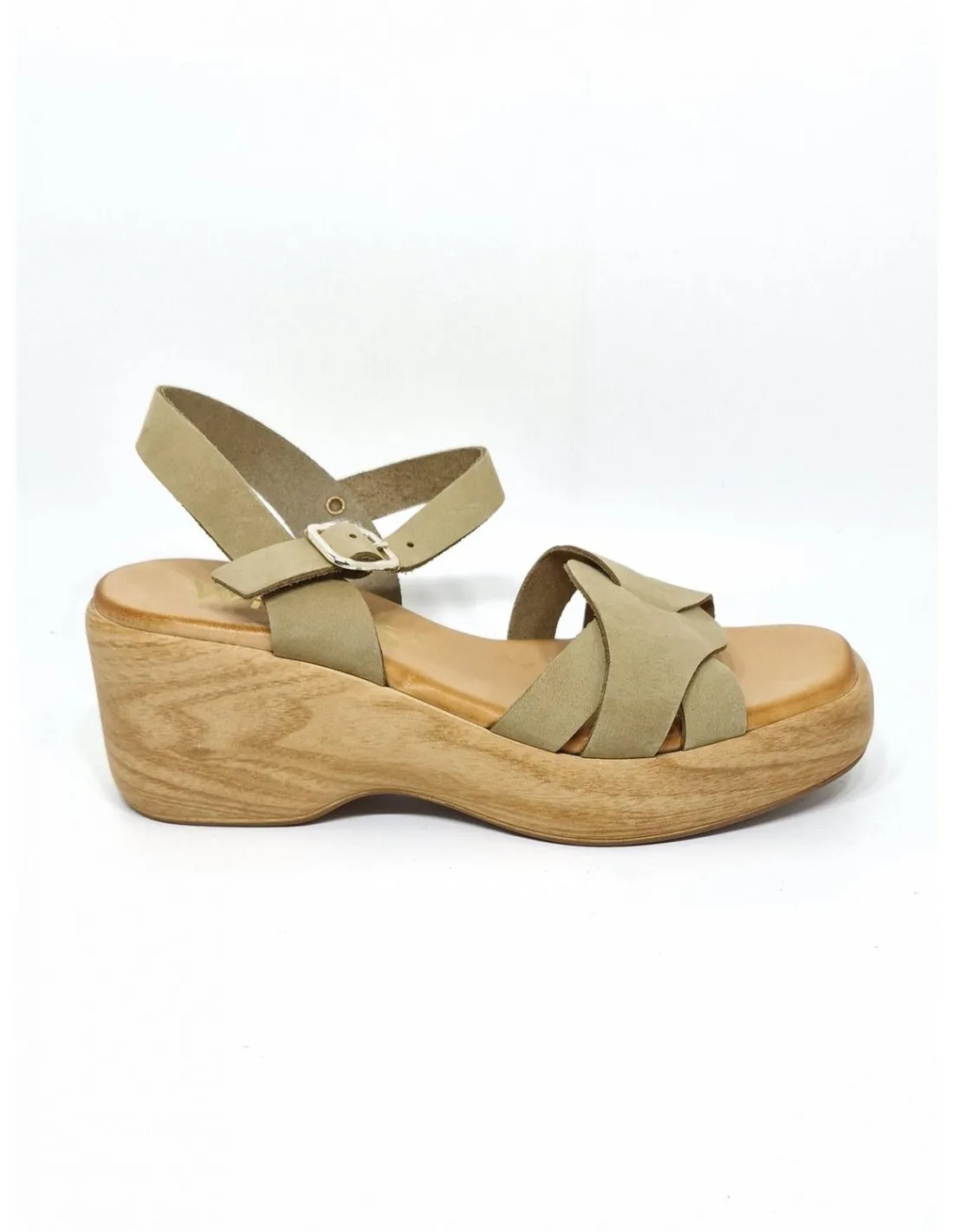 SANDALIA DE MUJER WIKERS EN VERDE OLIVA K137645