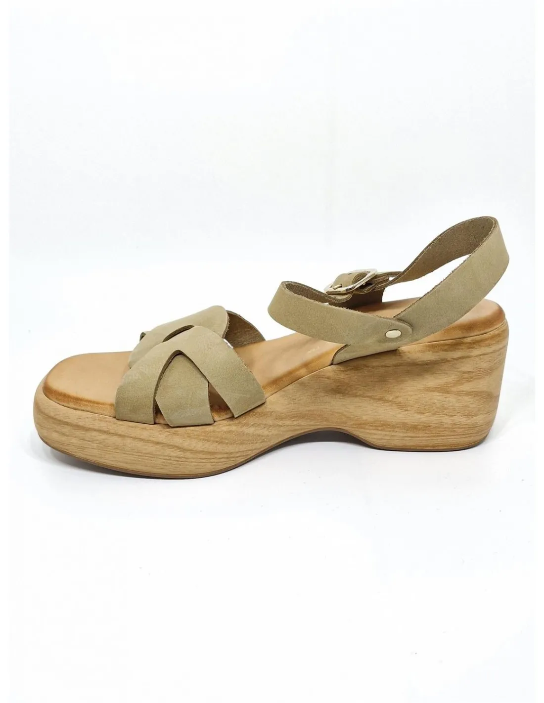 SANDALIA DE MUJER WIKERS EN VERDE OLIVA K137645