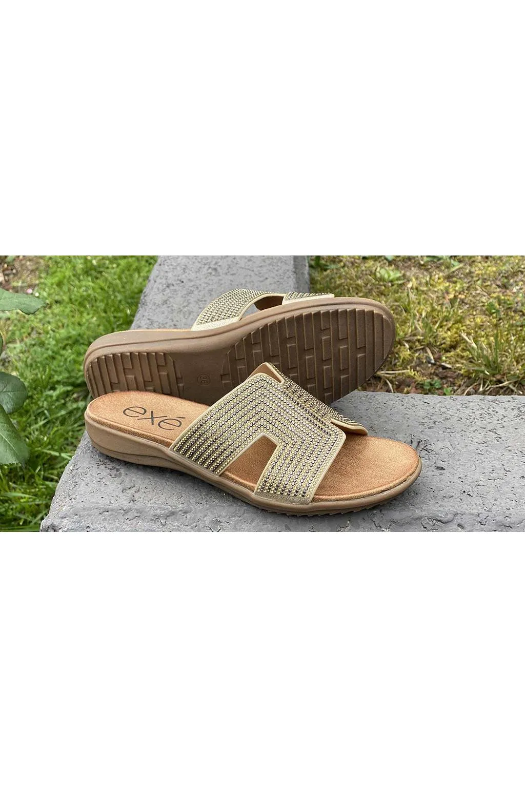 Sandalia Mujer Exé BZX36067 02 Strass Gold