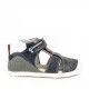 Sandalias abotinadas Biomecanics azul con detalle en naranja cierre con velcro y elástico