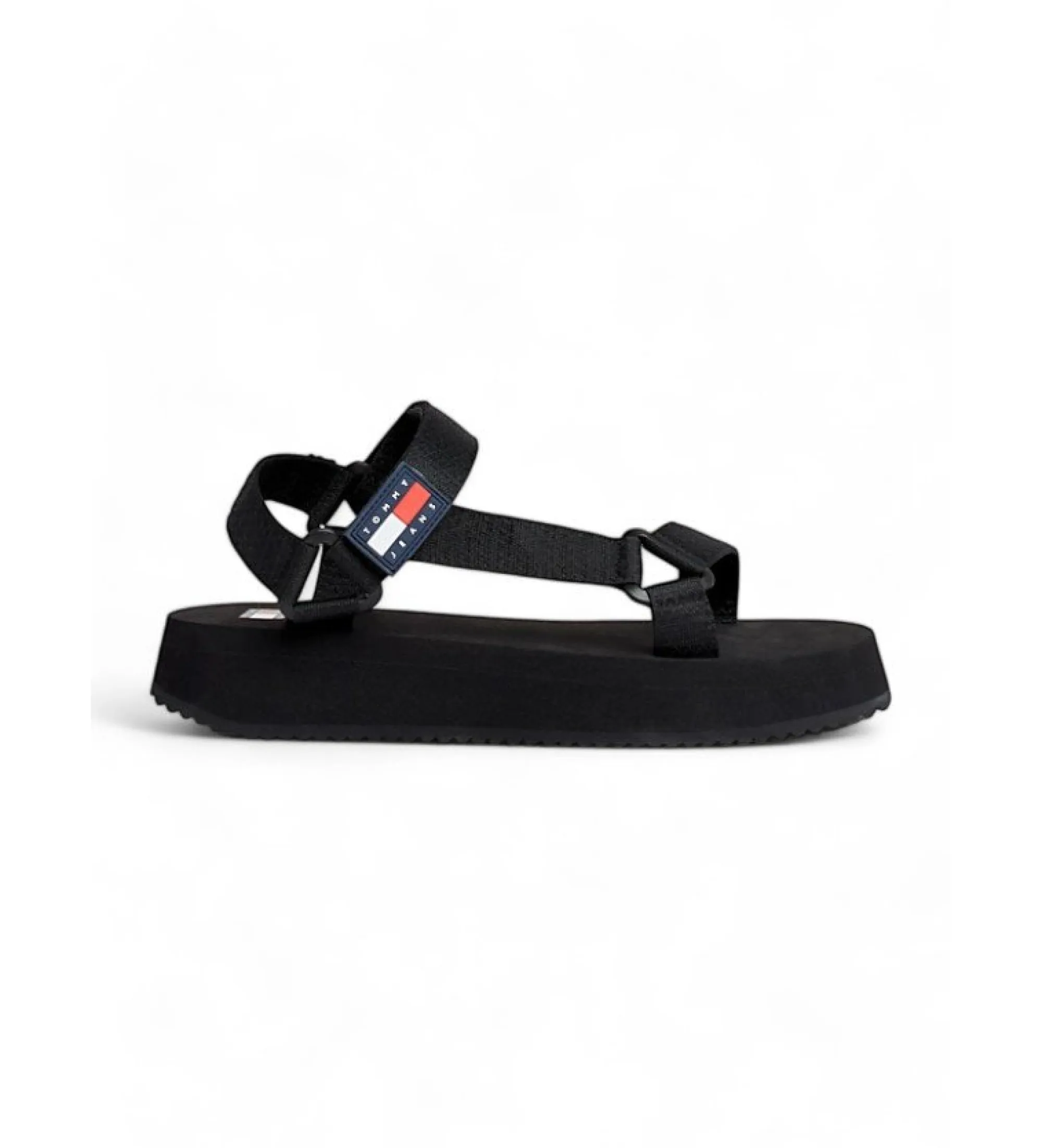 Sandalias de plataforma con parche negro