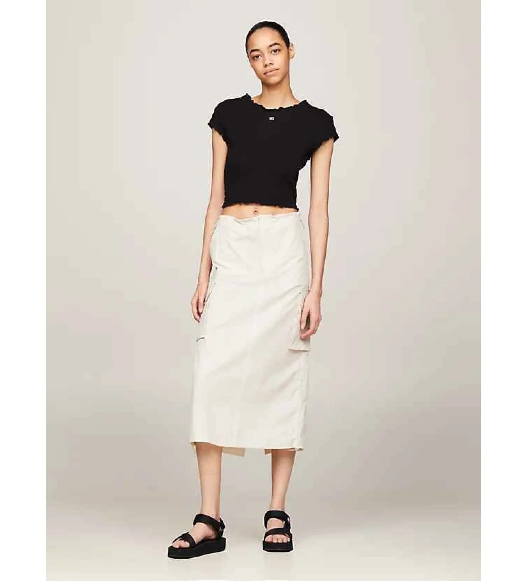 Sandalias de plataforma con parche negro