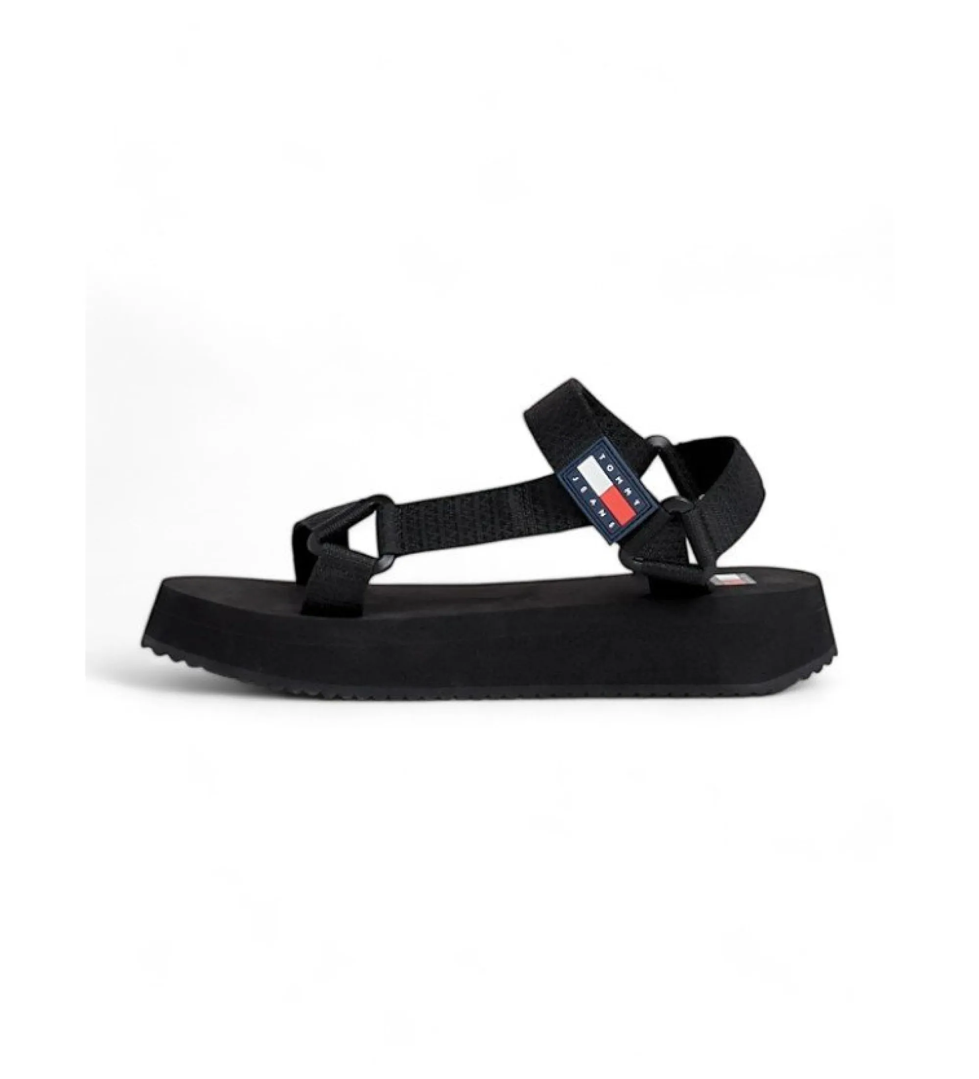 Sandalias de plataforma con parche negro
