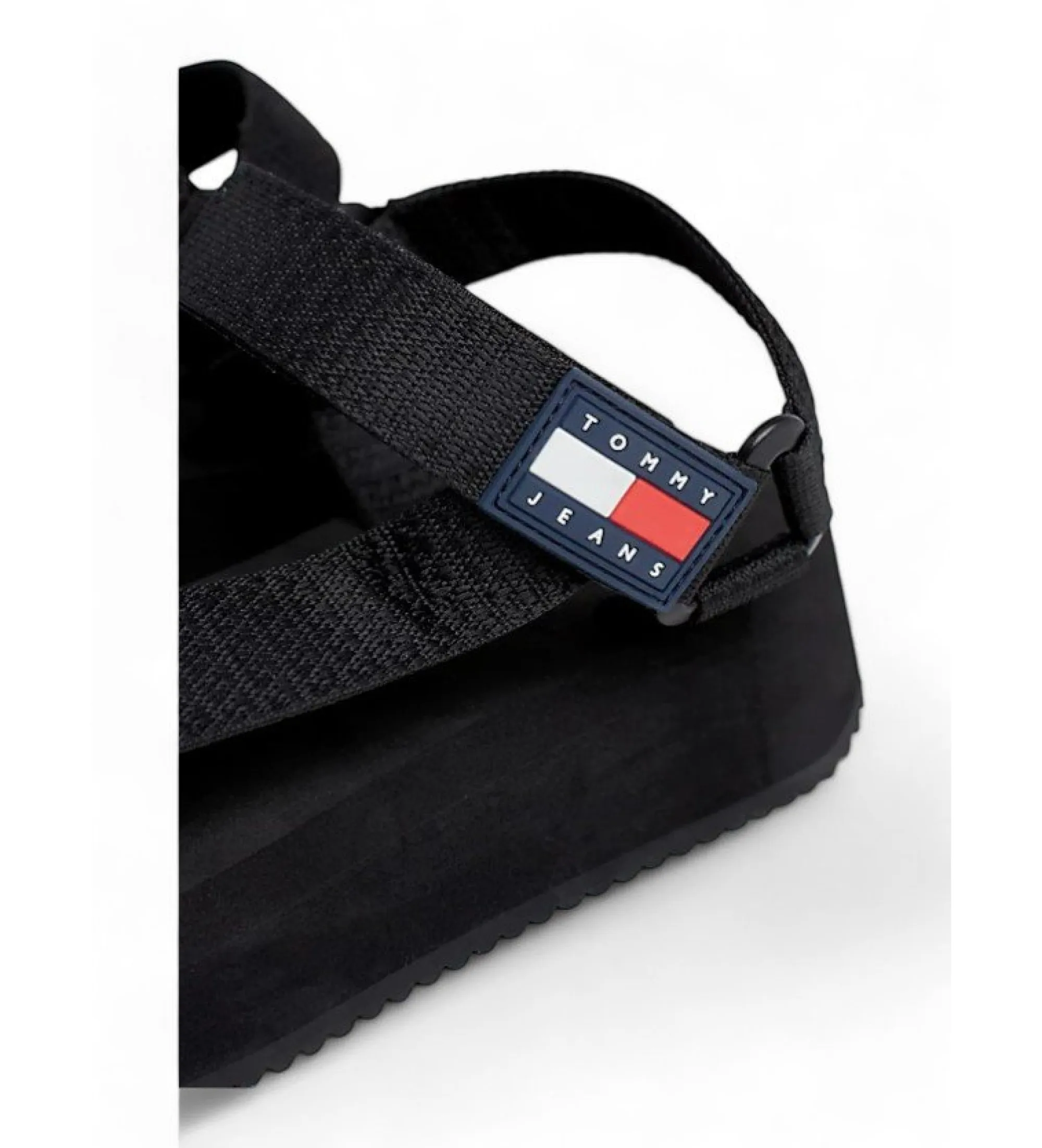 Sandalias de plataforma con parche negro