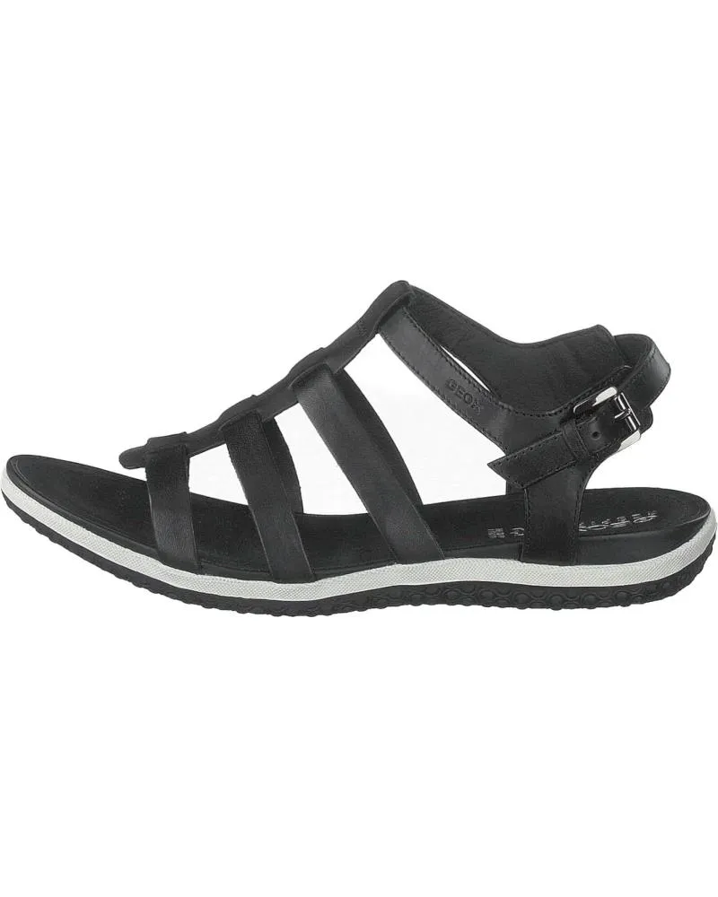 Sandalias GEOX  de Mujer SANDALIA CASUAL DE PIEL CON SUELA DE GOMA TRANSPIRABLE  NEGRO
