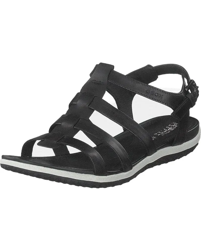 Sandalias GEOX  de Mujer SANDALIA CASUAL DE PIEL CON SUELA DE GOMA TRANSPIRABLE  NEGRO