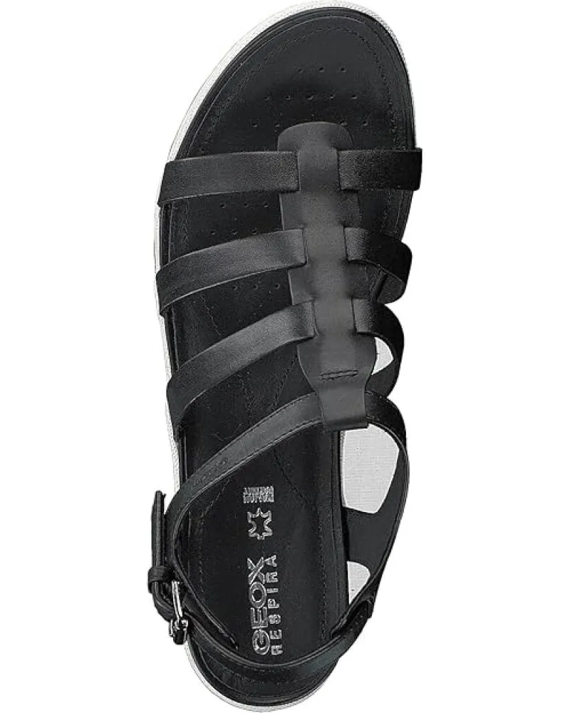 Sandalias GEOX  de Mujer SANDALIA CASUAL DE PIEL CON SUELA DE GOMA TRANSPIRABLE  NEGRO