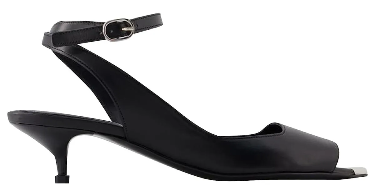 SANDALIAS PUNK  ALEXANDER MCQUEEN  PIEL  NEGRO/PLATA 