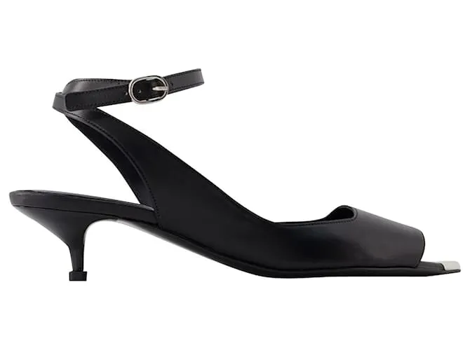SANDALIAS PUNK  ALEXANDER MCQUEEN  PIEL  NEGRO/PLATA 