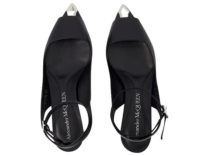 SANDALIAS PUNK  ALEXANDER MCQUEEN  PIEL  NEGRO/PLATA 