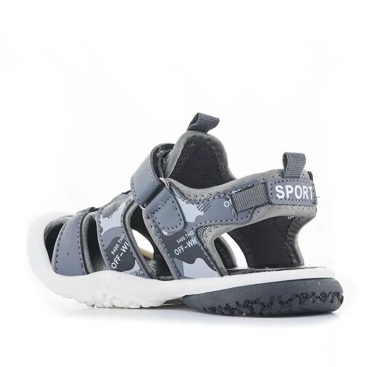 sandalias QUETS! grises con dibujo militar