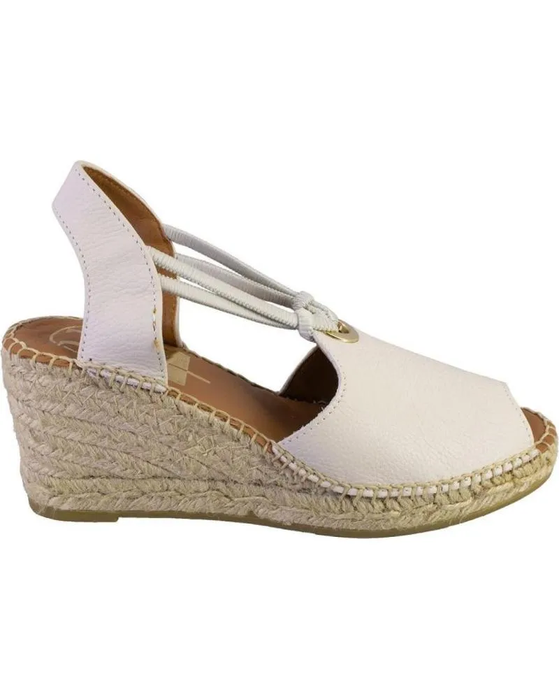 Sandalias VIGUERA  de Mujer ALPARGATA DE PIEL CON CUNA DE YUTE NATURAL  VAINILLA