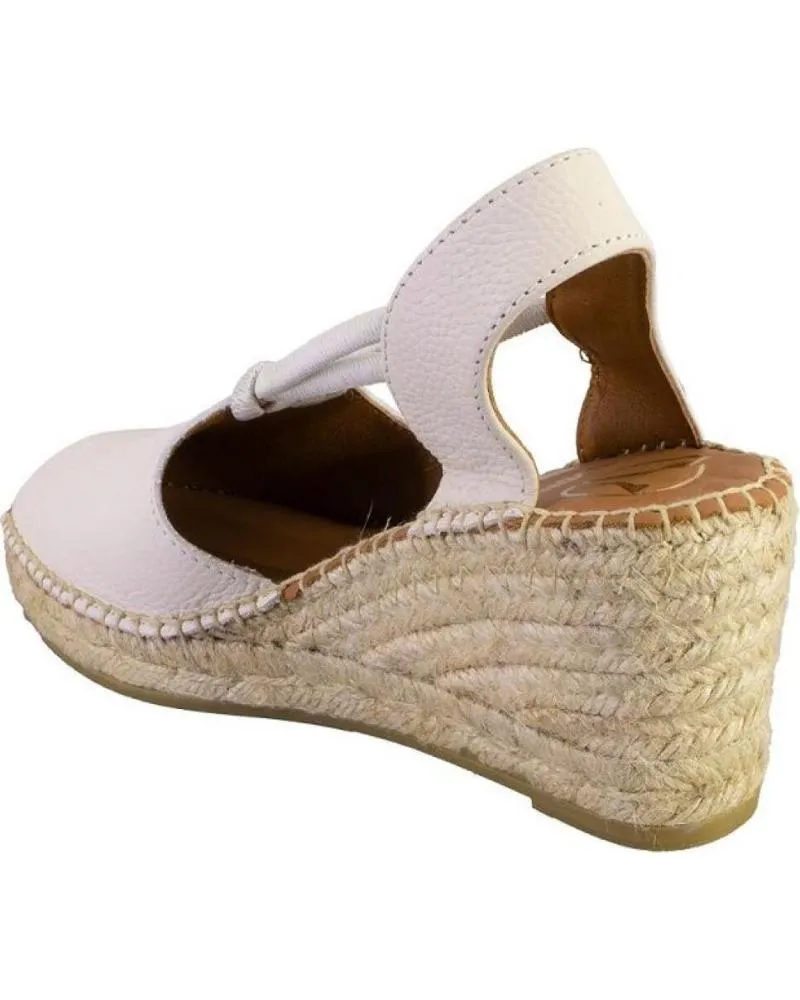 Sandalias VIGUERA  de Mujer ALPARGATA DE PIEL CON CUNA DE YUTE NATURAL  VAINILLA