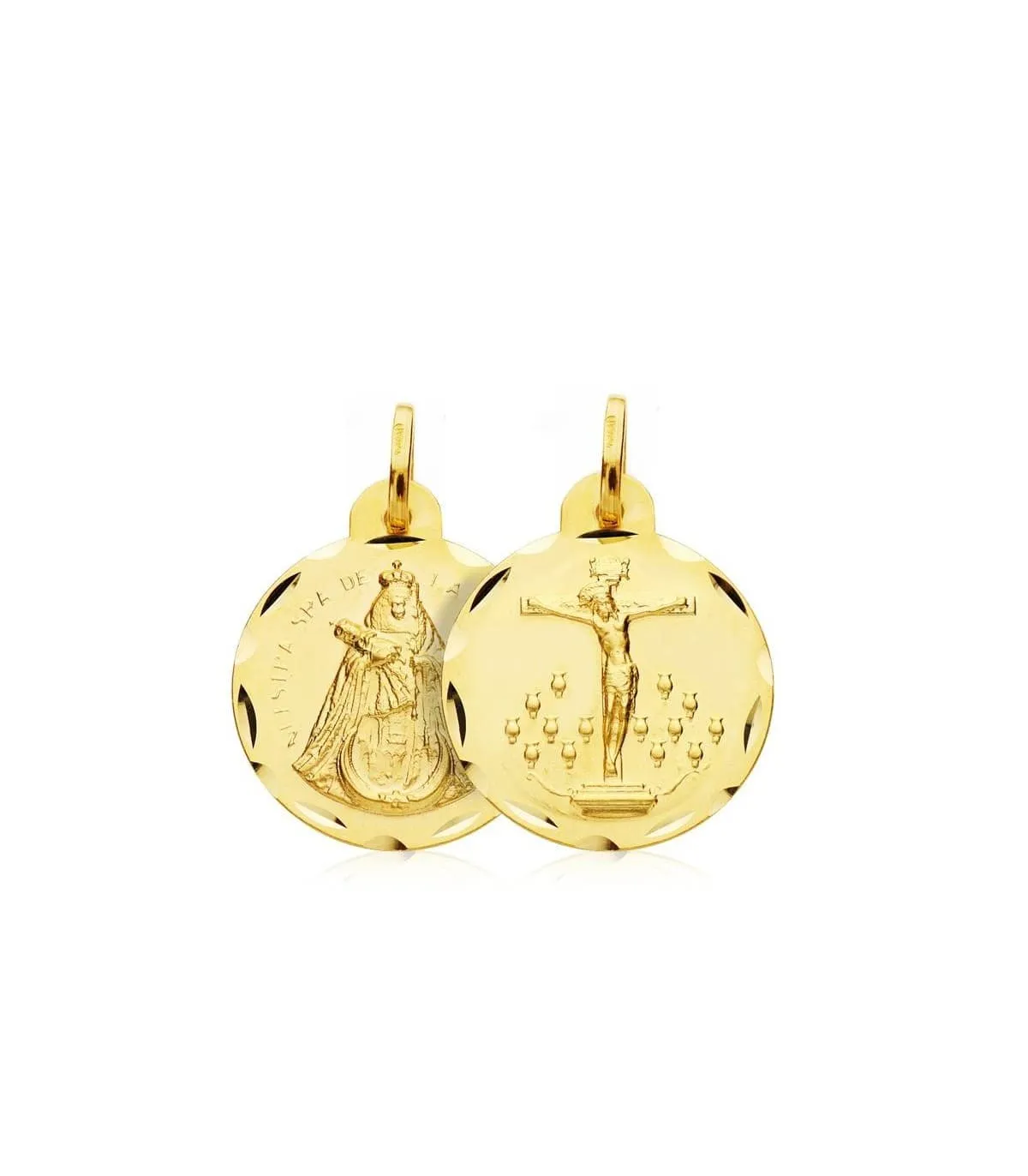 Scapulaire V. Candelaria et Christ de La Laguna Or 18K 20mm