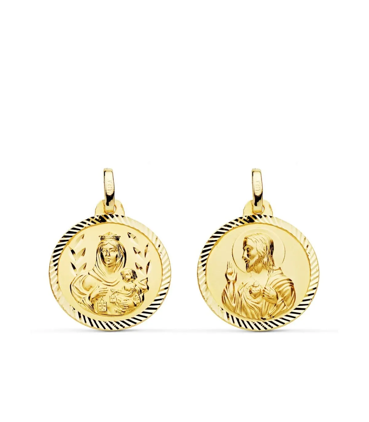 Scapulaire V. Carmel et C. de Jésus Or 18K 18 mm Diamanté