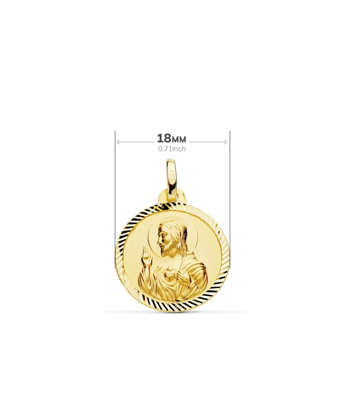 Scapulaire V. Carmel et C. de Jésus Or 18K 18 mm Diamanté