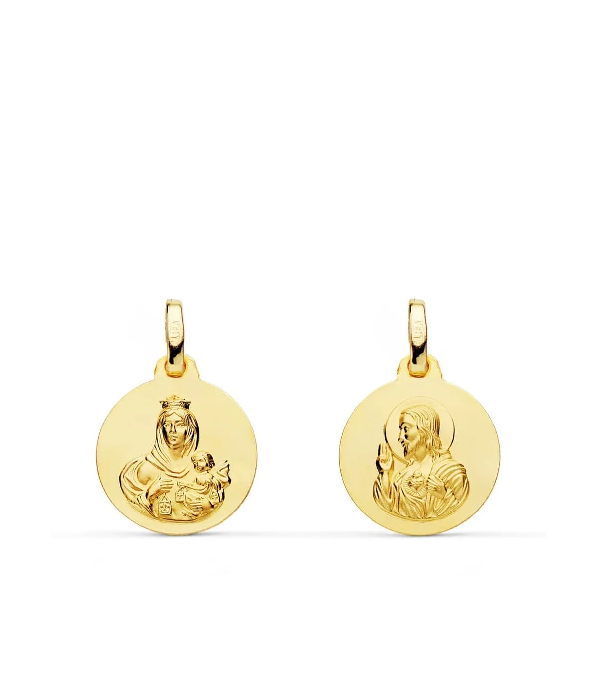 Scapulaire V. Carmel et C. Jésus 18 carats 14MM