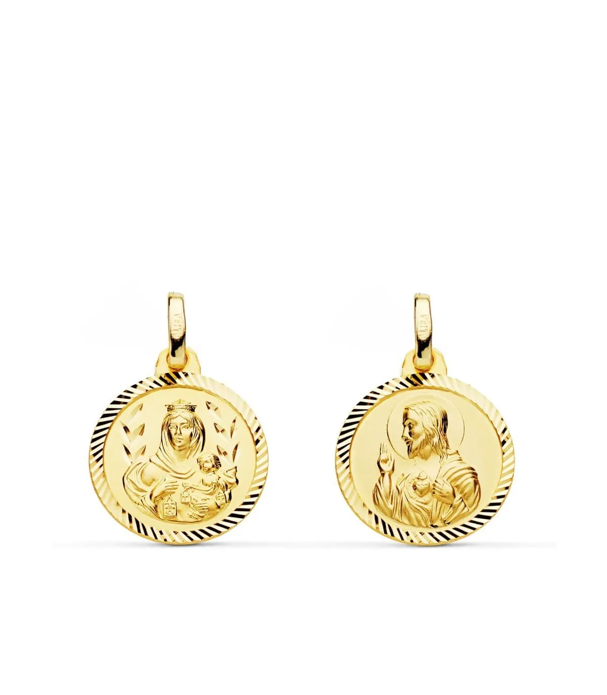 Scapulaire V. du Carmel et C. de Jésus Or 18 carats 16 mm