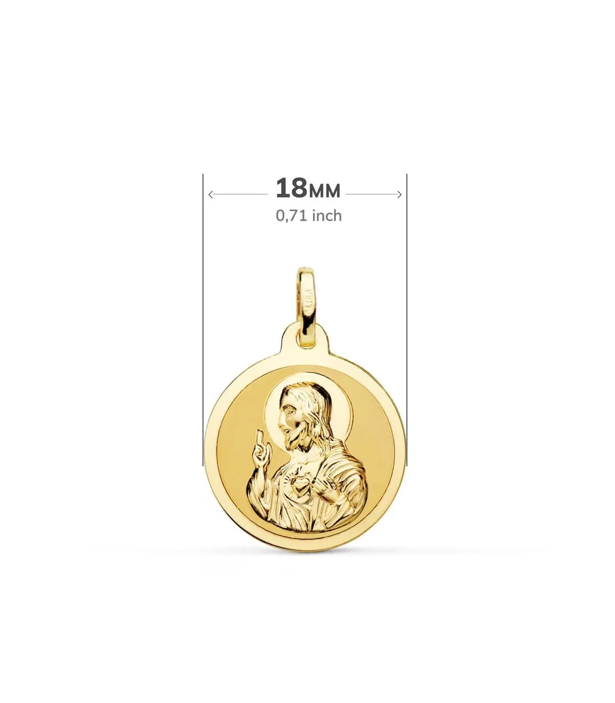 Scapulaire V. du Mont Carmel et C. Jésus Or 18K 18 mm Brillant
