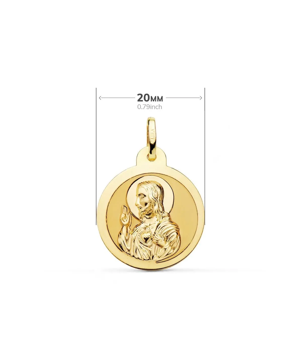 Scapulaire V. du Mont Carmel et C. Jésus Or 18K 20 mm Brillant