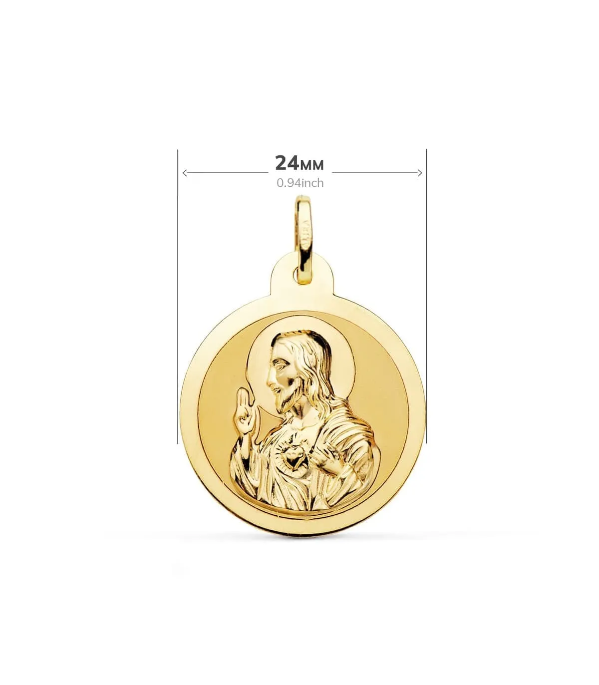 Scapulaire V. du Mont Carmel et C. Jésus Or 18K 24 mm Brillant