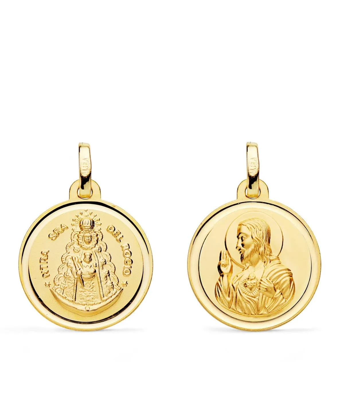 Scapulaire V. du Rocio et Sacré Coeur de Jésur Or 18K 18mm