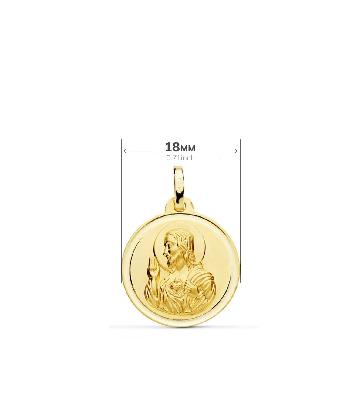 Scapulaire V. du Rocio et Sacré Coeur de Jésur Or 18K 18mm