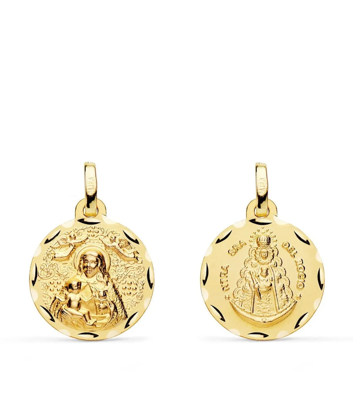 Scapulaire V. du Rocio et V. de la Cinta Or 18K 16 mm