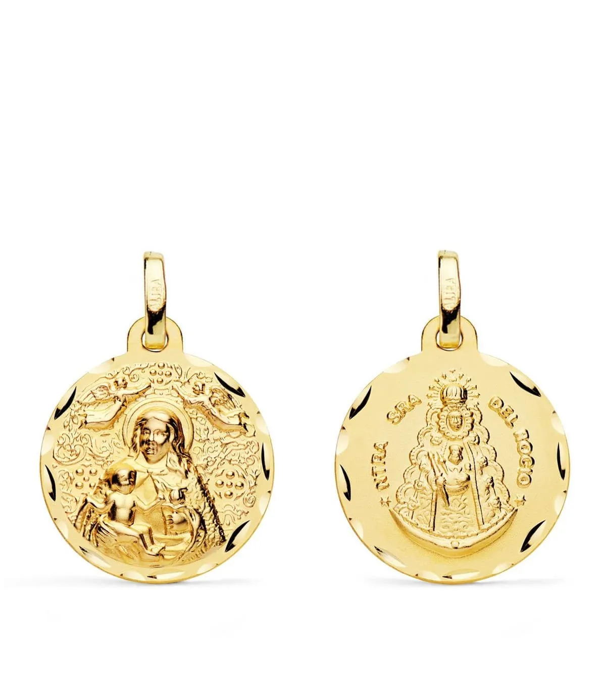 Scapulaire V. du Rocio et V. de la Cinta Or 18K 18 mm