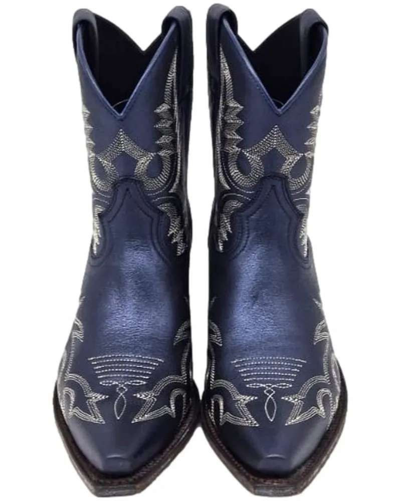 SENDRA  BOTINES COWBOY JUDY EN PIEL METALIZADA MODELO 18462 AZUL NOCHE