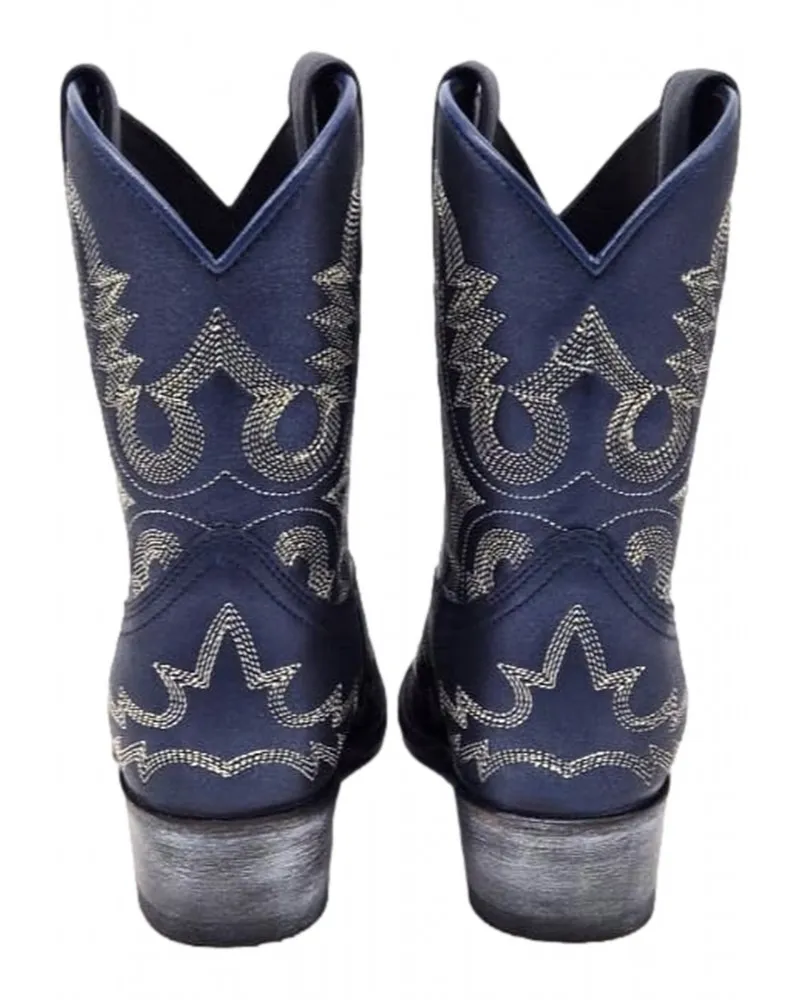 SENDRA  BOTINES COWBOY JUDY EN PIEL METALIZADA MODELO 18462 AZUL NOCHE