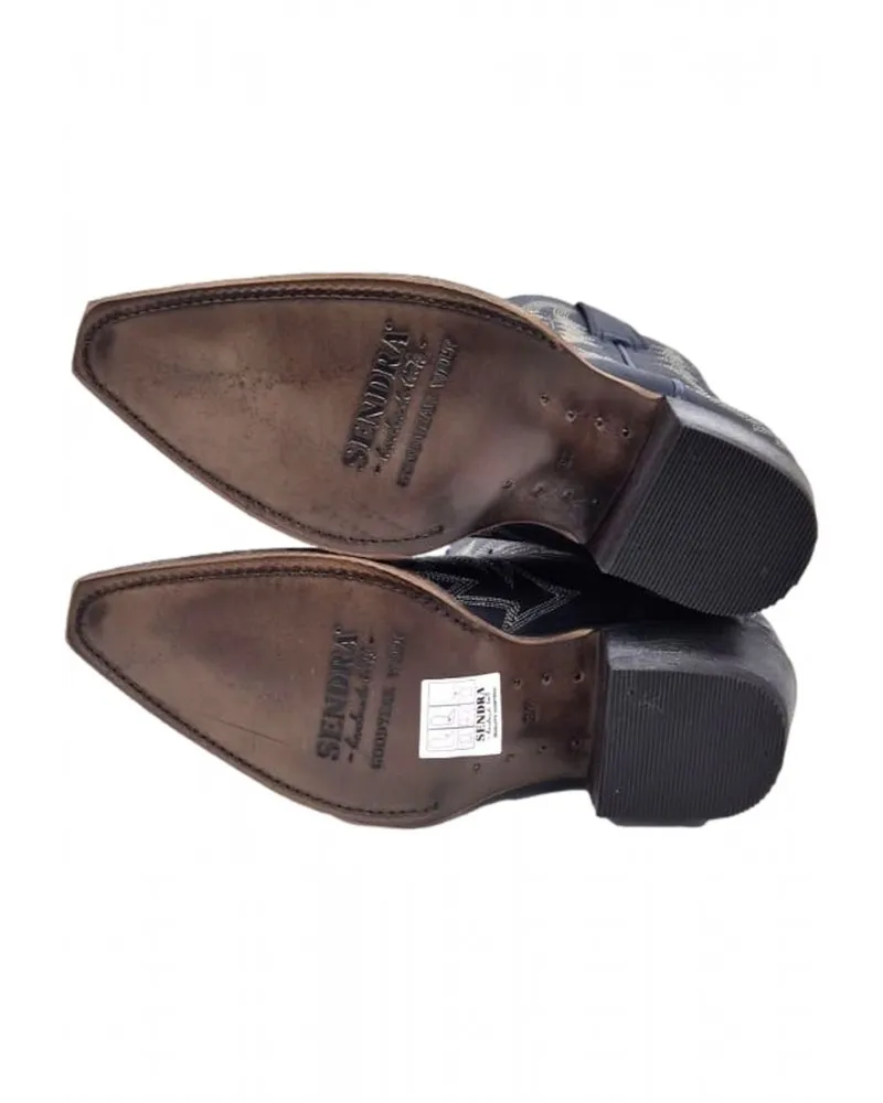 SENDRA  BOTINES COWBOY JUDY EN PIEL METALIZADA MODELO 18462 AZUL NOCHE