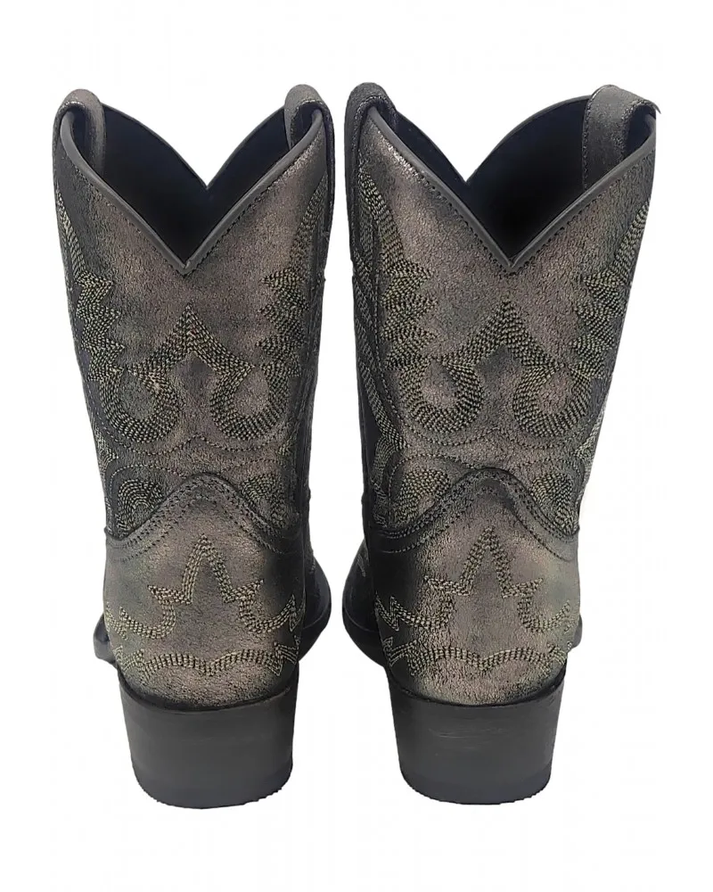 SENDRA  BOTINES COWBOY JUDY EN PIEL METALIZADA MODELO 18462 PLATEADOS
