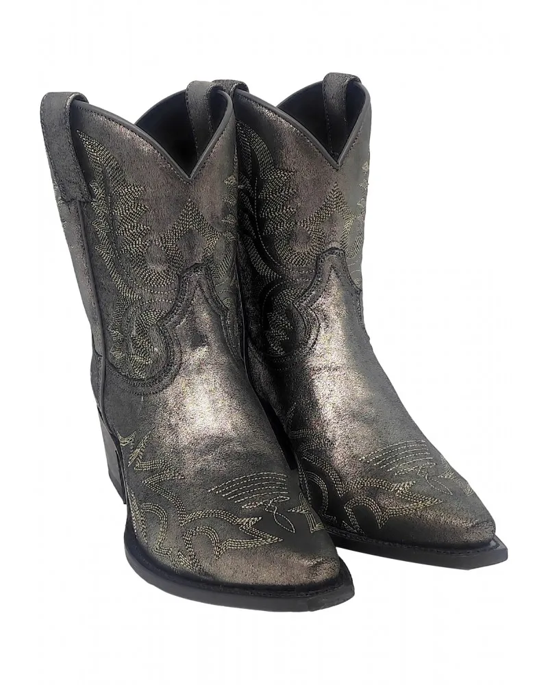 SENDRA  BOTINES COWBOY JUDY EN PIEL METALIZADA MODELO 18462 PLATEADOS