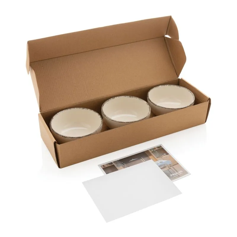 Set de cuencos Ukiyo de 3 piezas con bandeja de bambú
