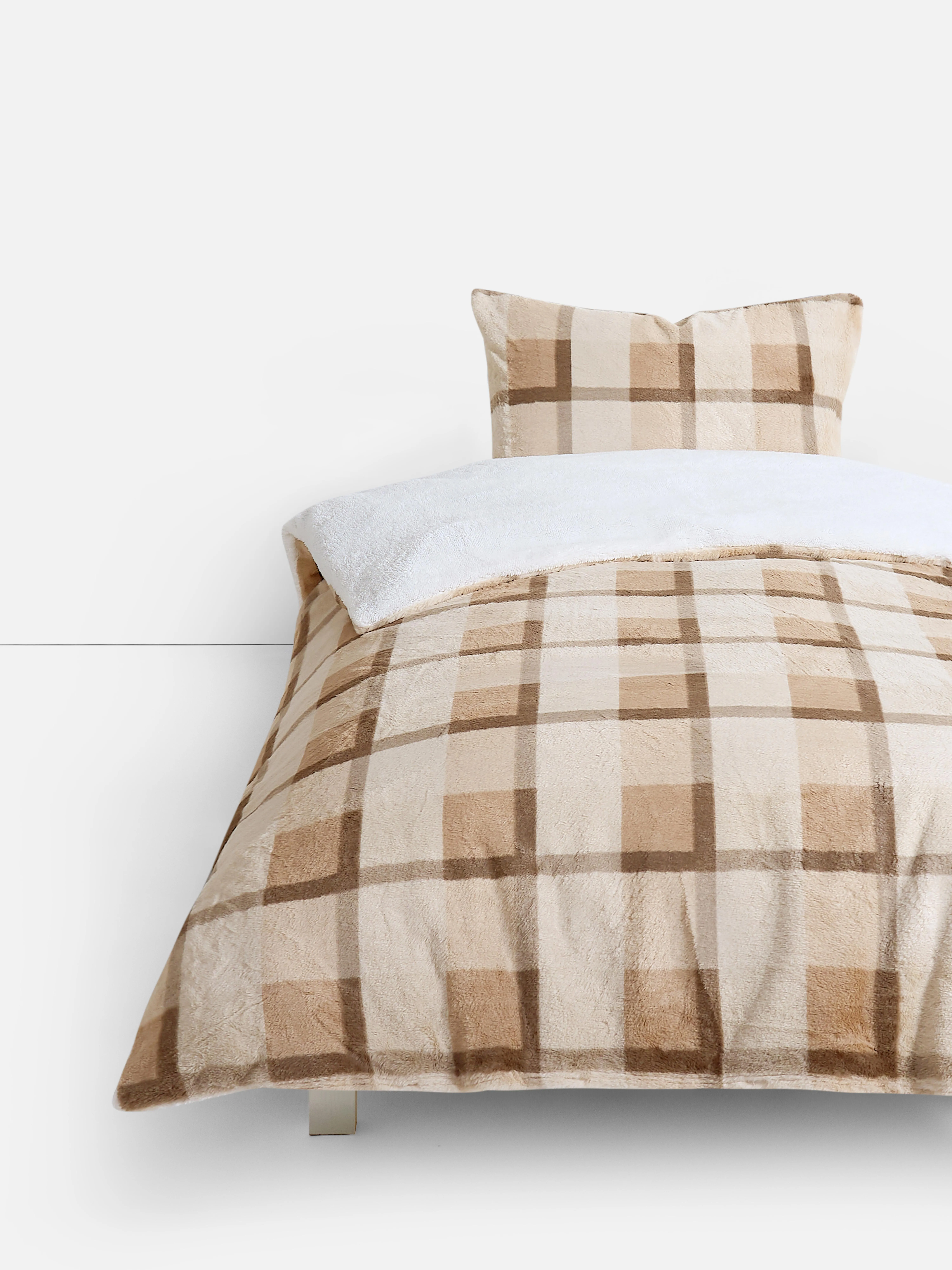 Set de funda nórdica a cuadros para cama individual