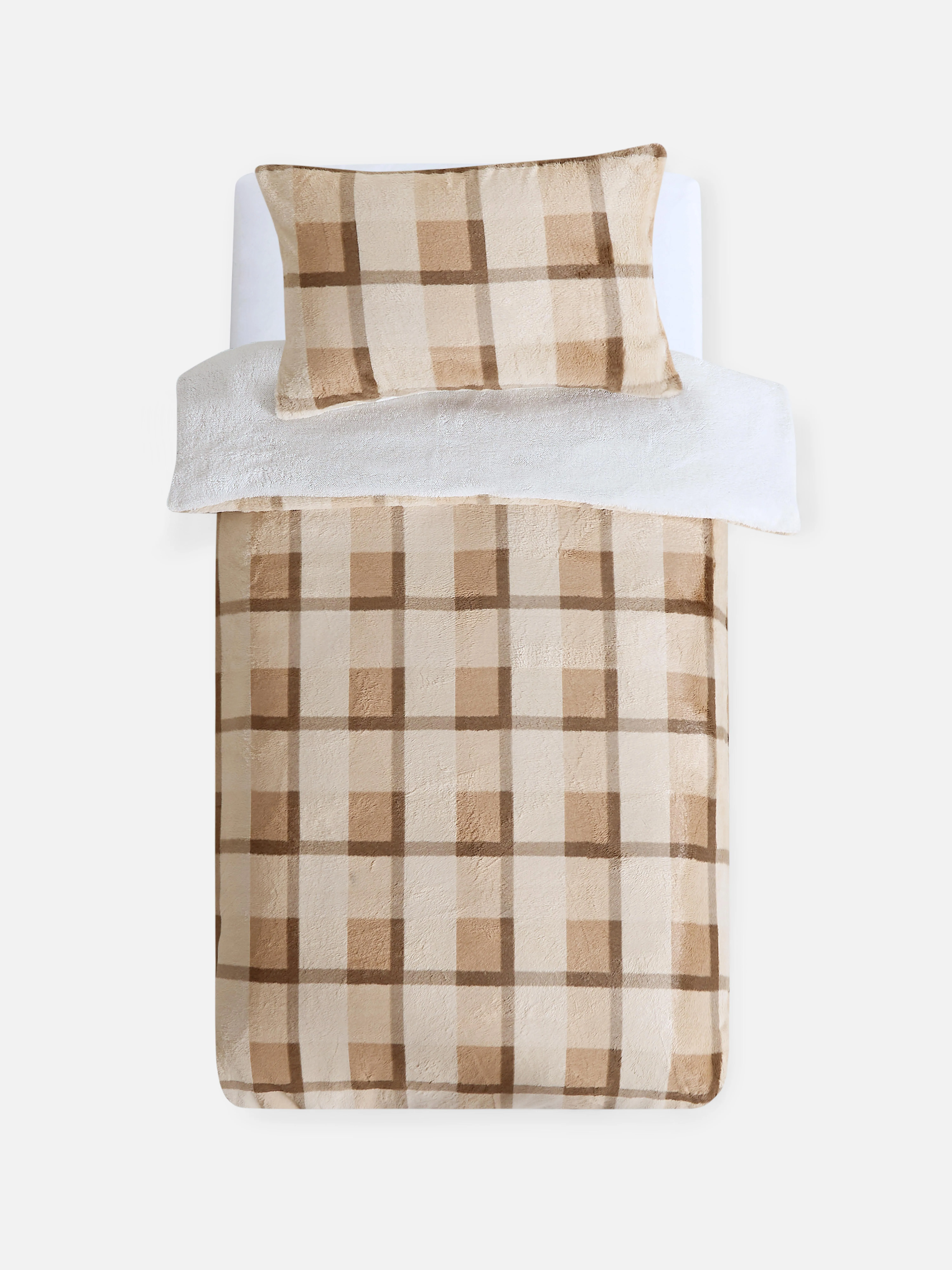 Set de funda nórdica a cuadros para cama individual
