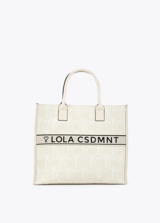 Shopper canvas monograma en crudo Lola Casademunt