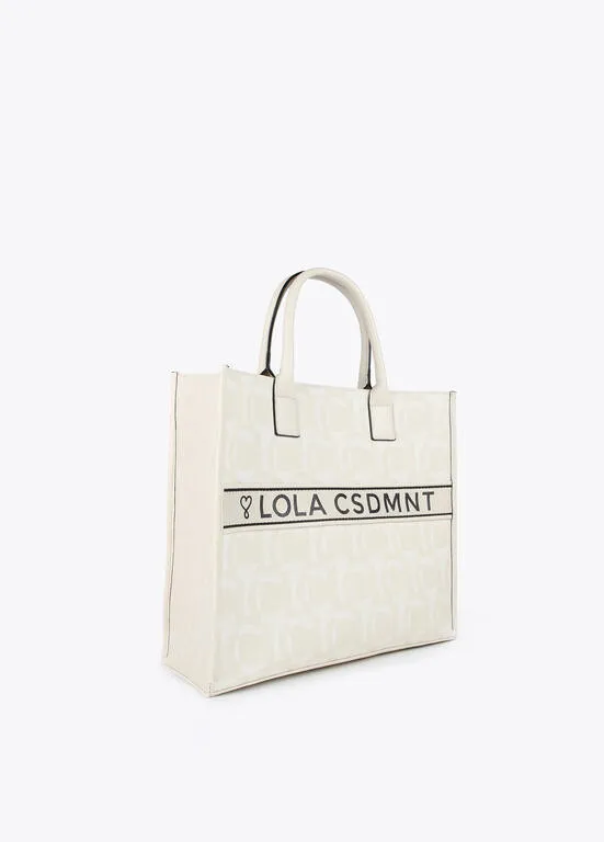 Shopper canvas monograma en crudo Lola Casademunt