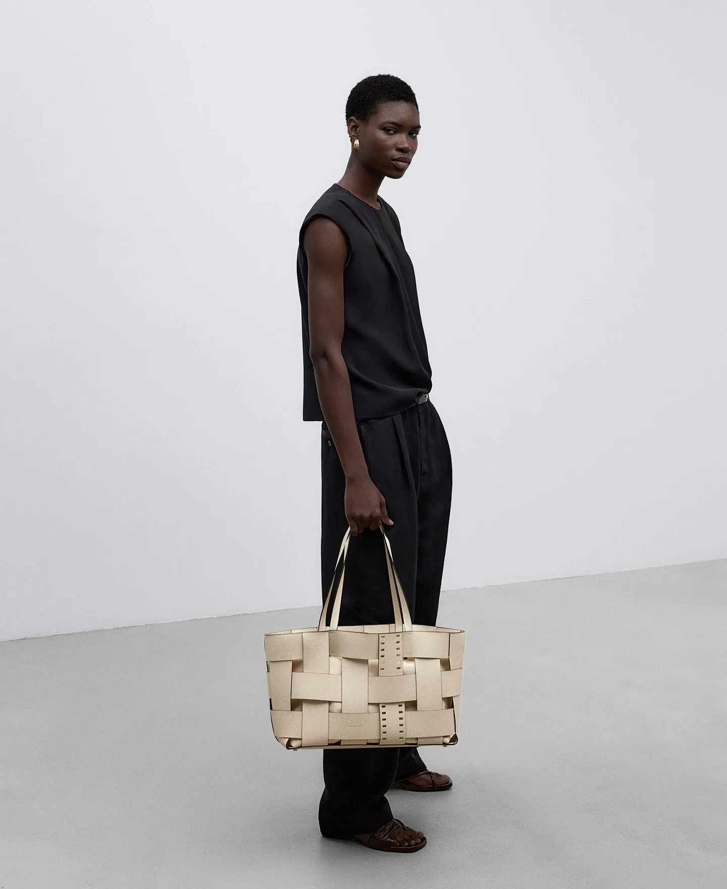 Shopper en piel responsable beis mujer