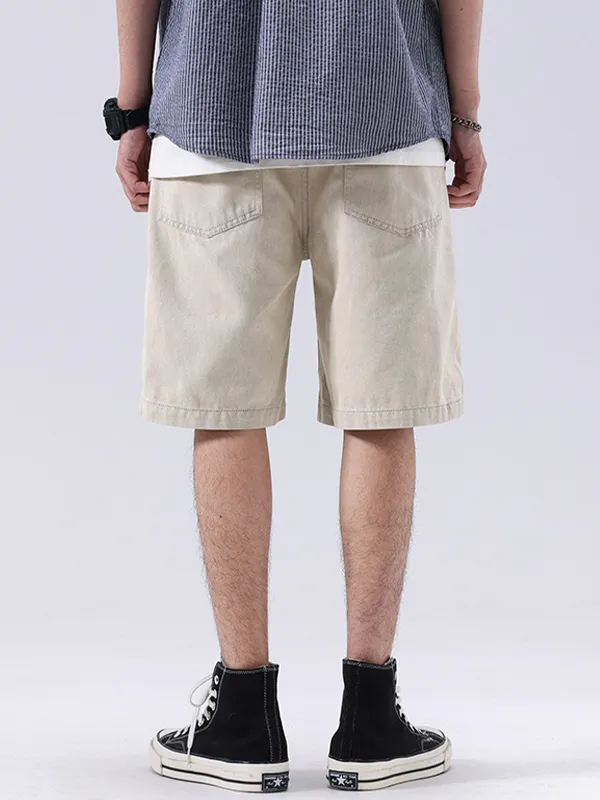 Shorts vaqueros rectos rasgados para hombre