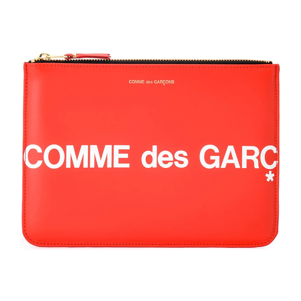 Sobre Comme Des Garçons Wallet Huge Logo en piel roja
